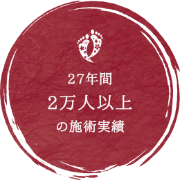 27年間2万人以上の施術（臨床体験）の実績